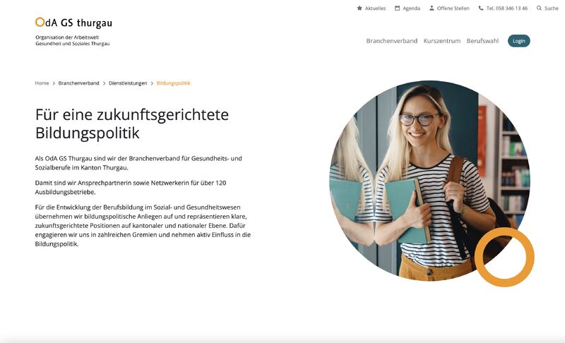 Neue Website für OdA GS Thurgau realisiert
